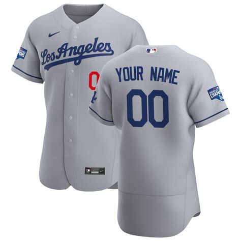 los angeles dodgers nike road replica custom jersey - gray|los angeles dodgers custom jersey.